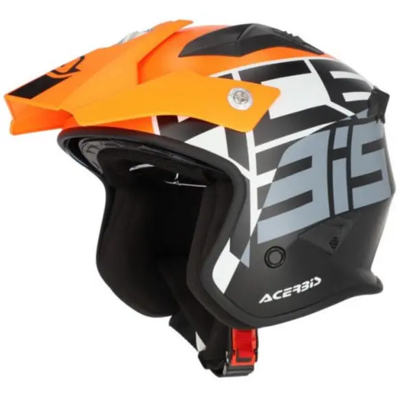 Acerbis Jet Aria Trials Helmet Orange Fluo Black 1