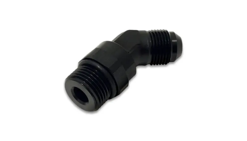 Vibrant -10An Male To Male -10An Straight Cut 45 Degree Adapter Fitting - Anodized Black 1