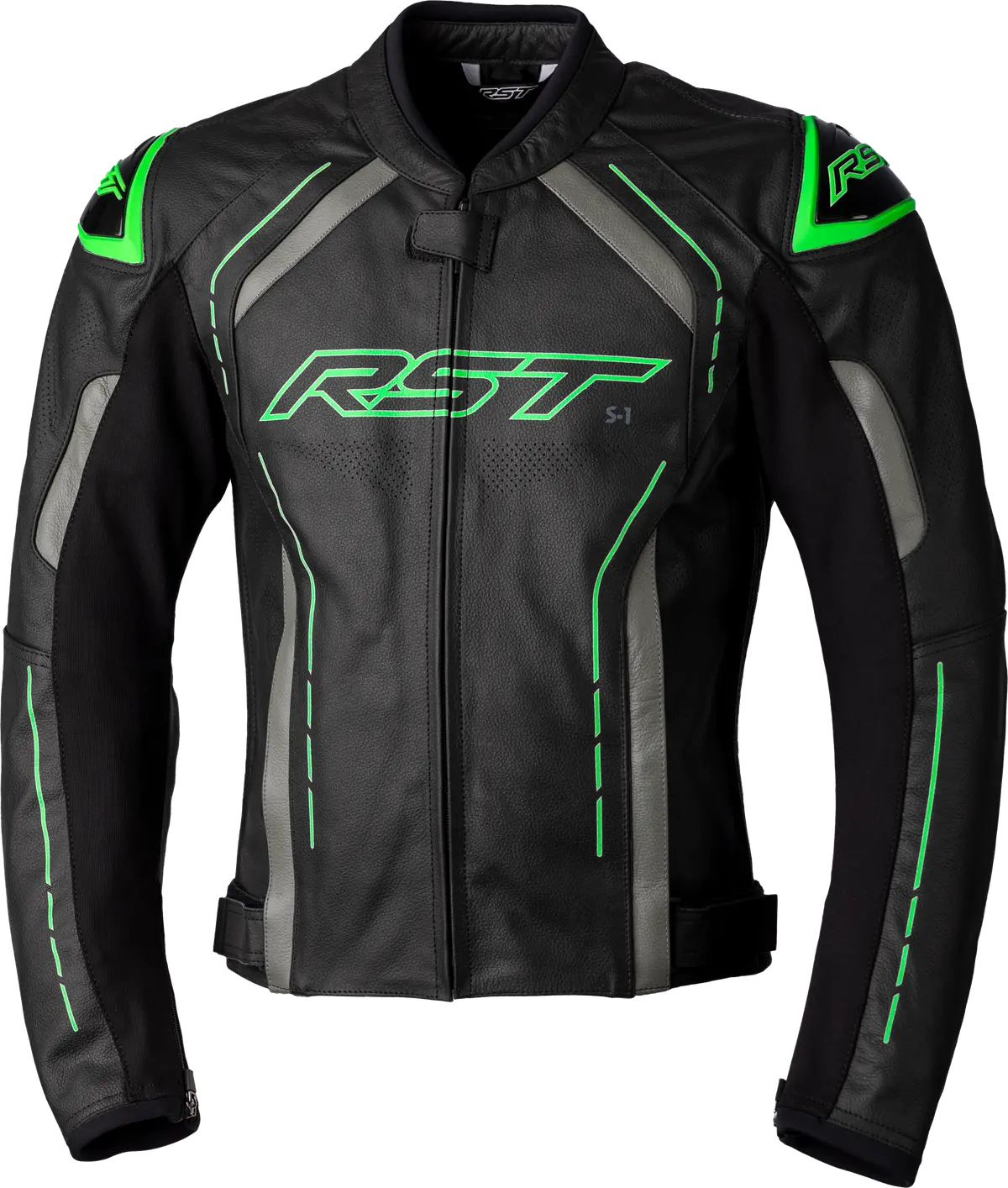 Rst S1 Ce Jacket Blk/Gry/Neon Grn Leather Xl 102977Neo-46 1