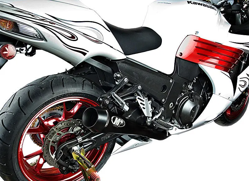M4 Exhaust Black Retro-Drag Slip Ons 2008-2011 Zx14 Ka9822 1