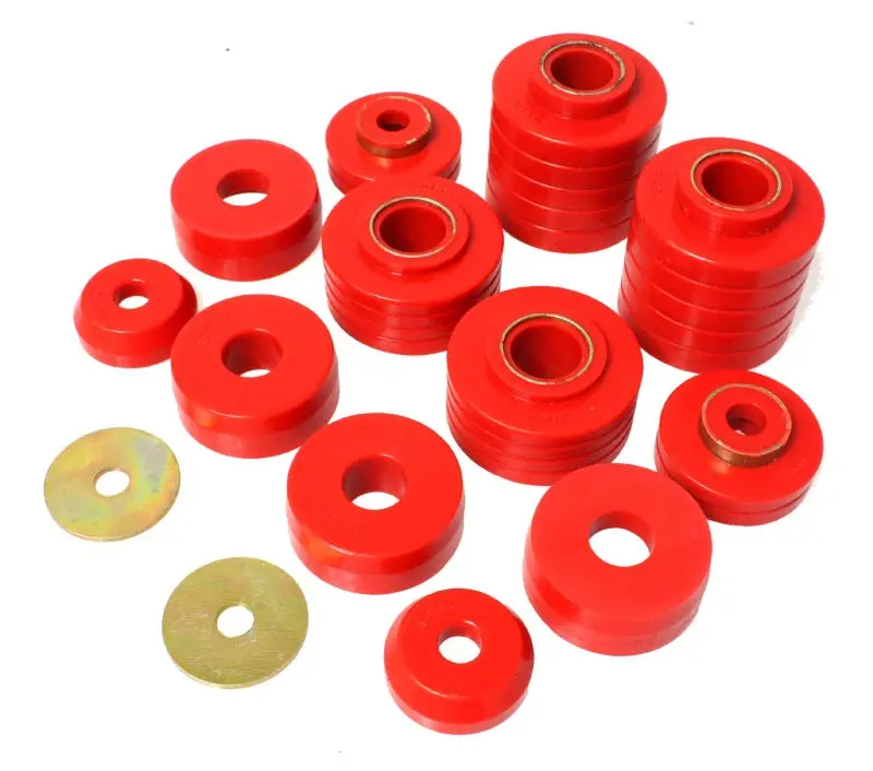 Energy Suspension 80-98 Ford F250/F350 / 80-92 Ford F100/F150 / 85-98 Ford F450 Red Body Mount Set 1