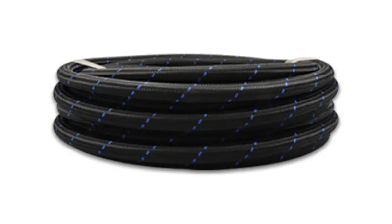 Vibrant -8 An Two-Tone Black/Blue Nylon Braided Flex Hose (5 Foot Roll) 1