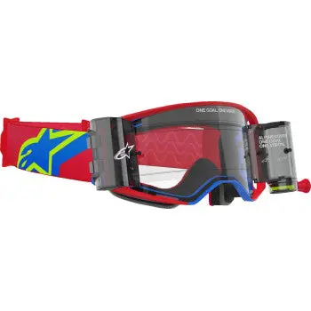 Alpinestars Goggles Goggle Supertech Corp Rd/Bl/Clr Roll-Off 5100425-3122 1