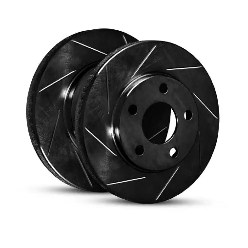 R1 09-22 Chevrolet Camaro Rear Left Slotted Black Brake Rotor 1