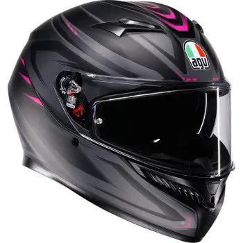 In Stock Agv Helmet K3 Syth Matte Black/Pink Sm 2118381004-025-S 1