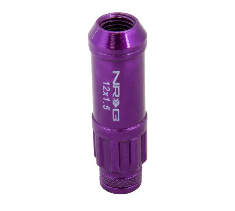 Nrg 700 Series M12 X 1.5 Steel Lug Nut W/Dust Cap Cover Set 21 Pc W/Locks & Lock Socket - Purple 1
