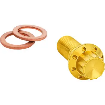 Arlen Ness Bolt Banjo 3/8-24 Gold 12 300-826 1