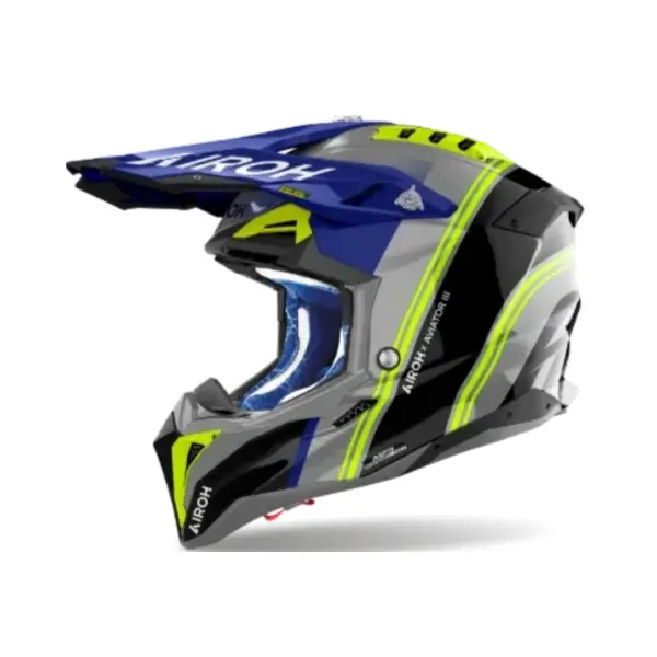 Airoh Aviator 3 Hima Blue Gloss Mx Helmet 1