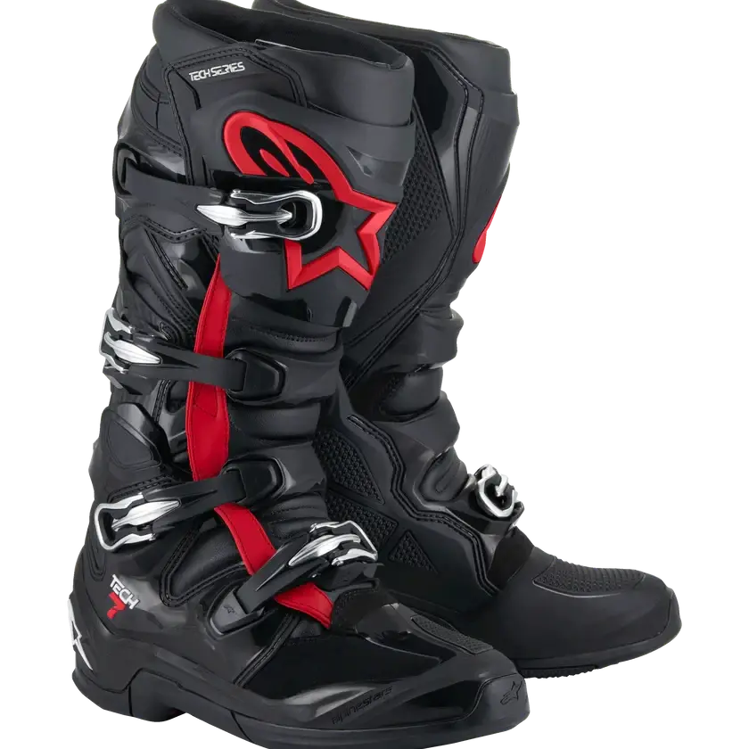 Alpinestars Tech 7 Motocross Boots Black Red Fluo 1