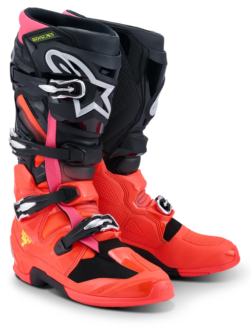 Alpinestars Tech 7 Motocross Boots Black Red Pink 1