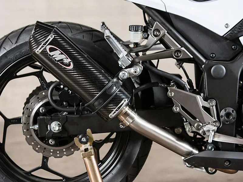 M4 Exhaust Carbon Fiber Slip On 2013-2017 Ninja 300 Ka3014 1