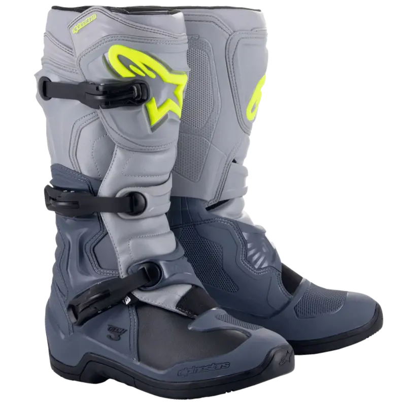 Alpinestars Tech 3 Motocross Boots - Dark Gray Light Gray Black 1