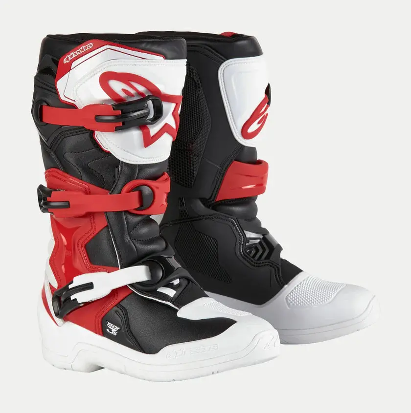 Alpinestars Youth Tech 3S Boots - White Black Bright Red 7