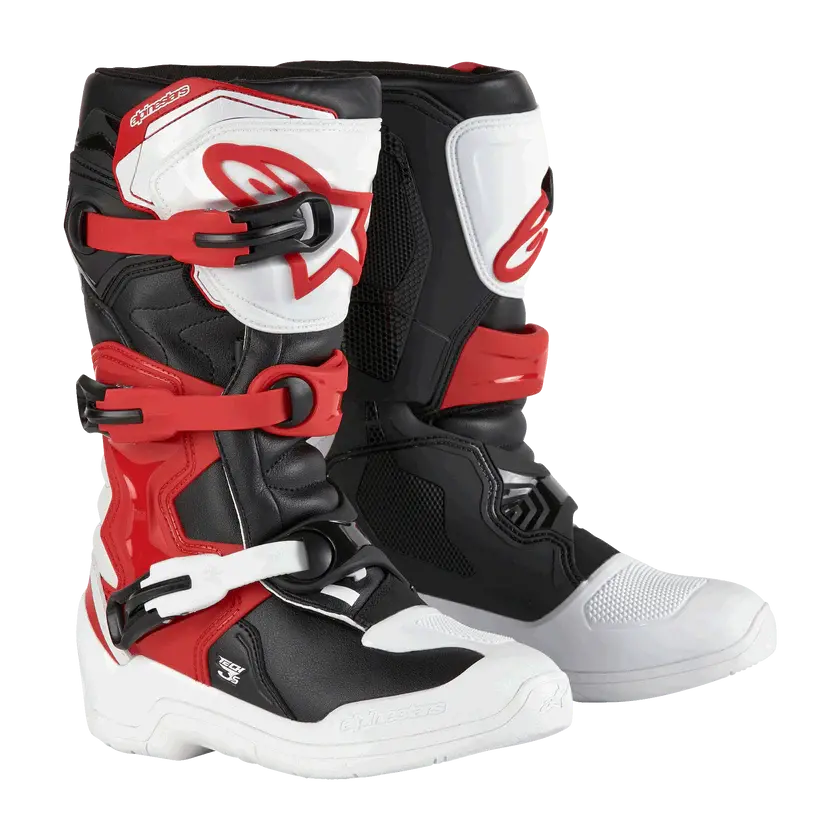 Alpinestars Youth Tech 3S Boots - White Black Bright Red 1