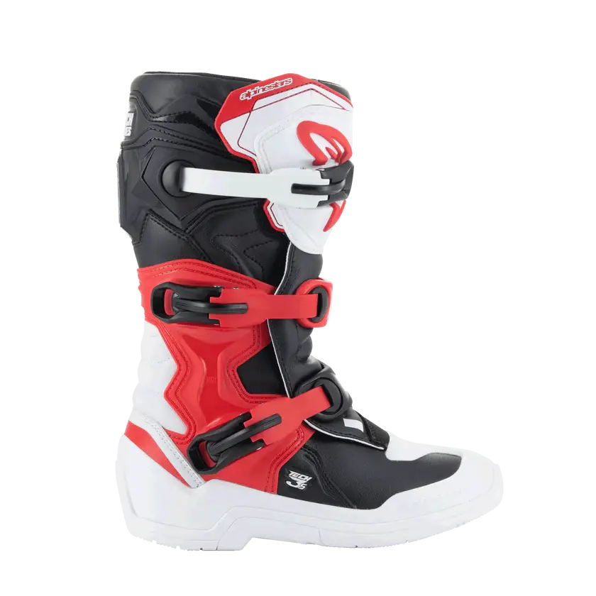 Alpinestars Youth Tech 3S Boots - White Black Bright Red 4