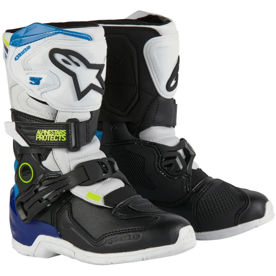 Alpinestars Tech 3S Kids Boots White Black Enamel Blue 1