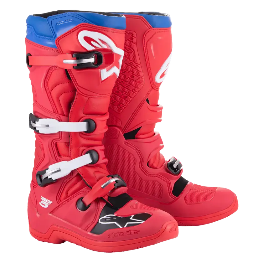 Alpinestars Tech 5 Boots - Bright Red Dark Red Alpine Blue 1
