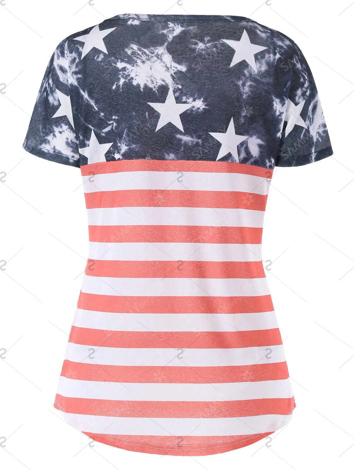 American Flag Simple Tee With Pocket - Red 2