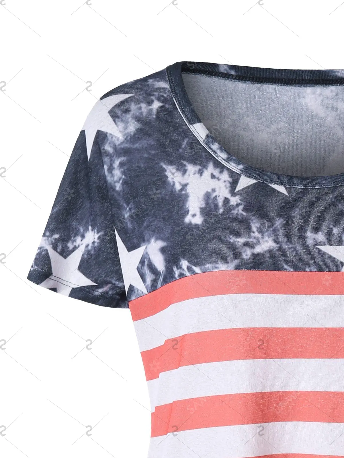 American Flag Simple Tee With Pocket - Red 3