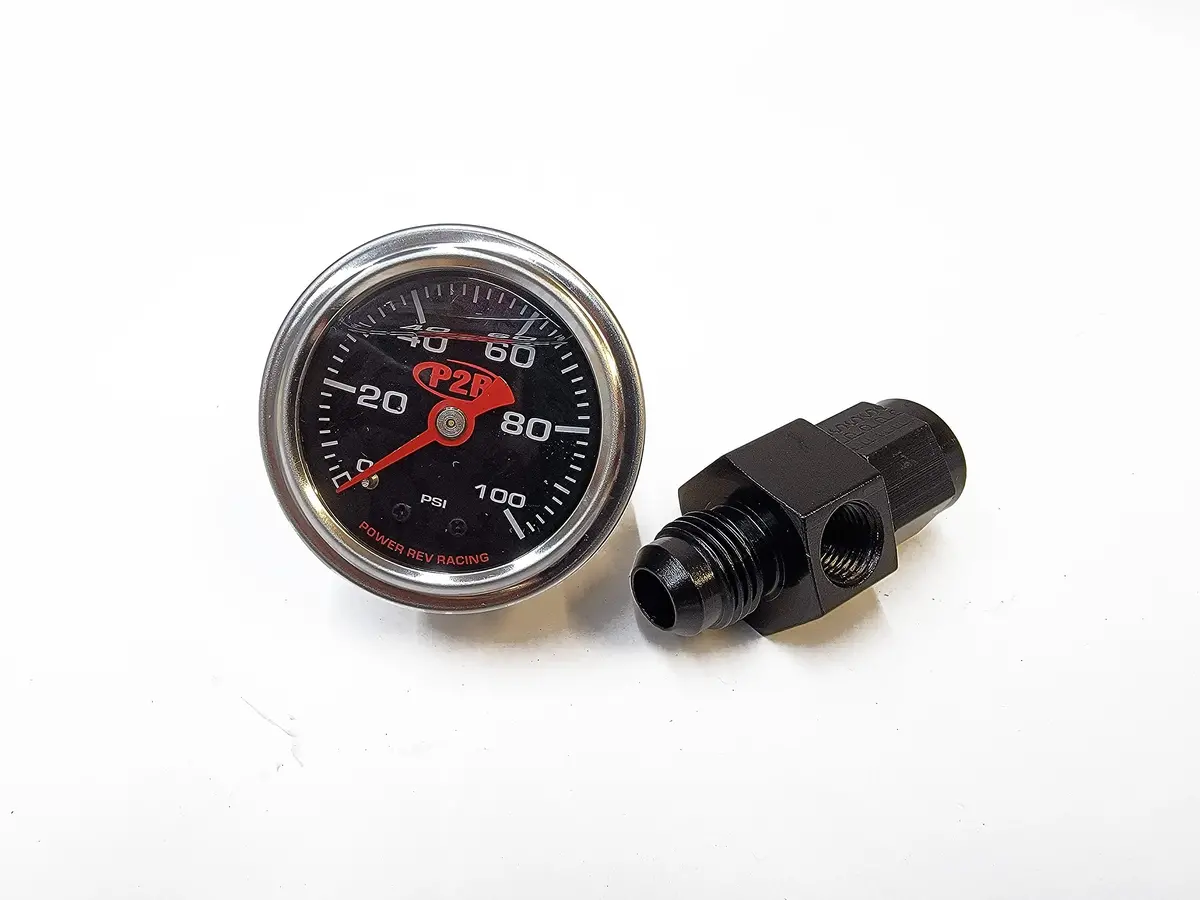 Liquid Filled Fuel Psi Gauge With 6An Port Adapter 1