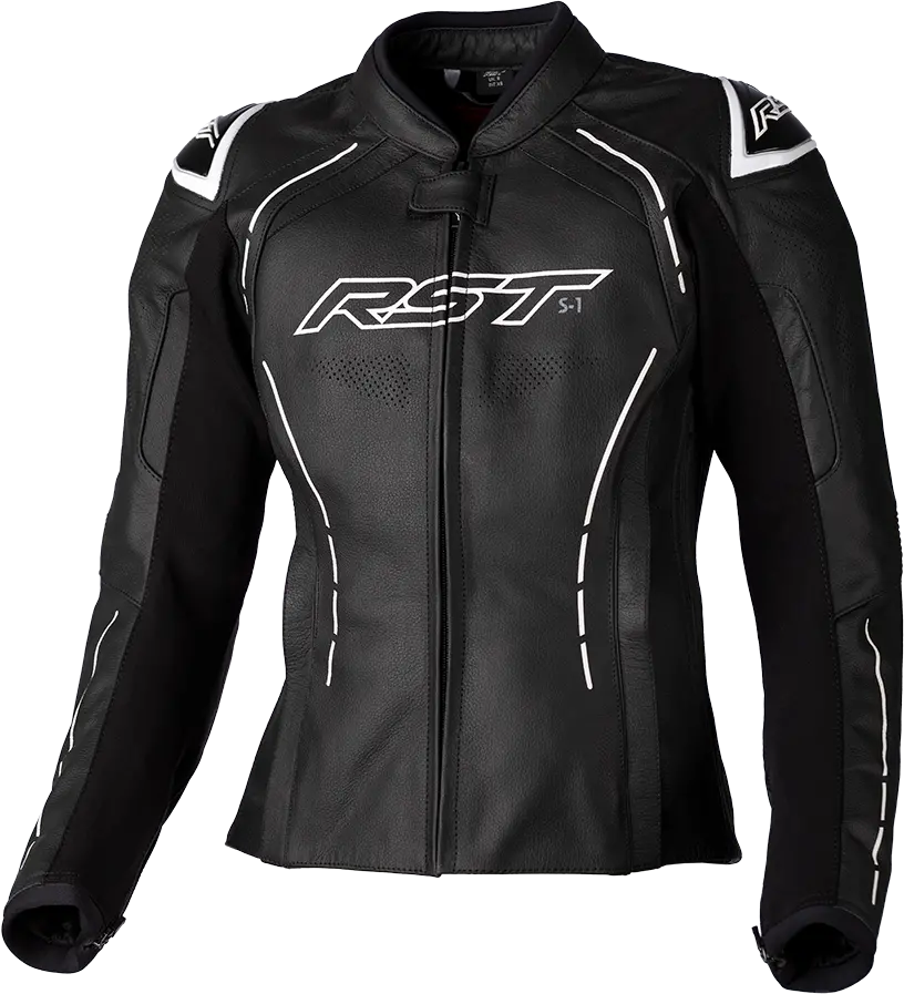 Rst Ladies S1 Ce Jacket Black/White Leather Lg 103043Whi-14 1