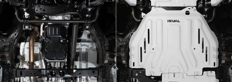 Rival 24-26 Tacoma 4Runner Gx550 Tundra (All I-Force) Aluminum Transmission Cat Converter Skid Plate 1