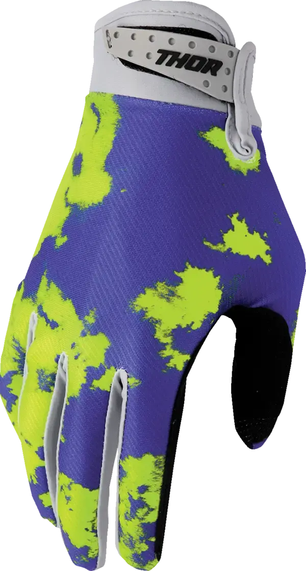 2026 Thor Glove Youth Launchmode Bleach Grey Acid 1
