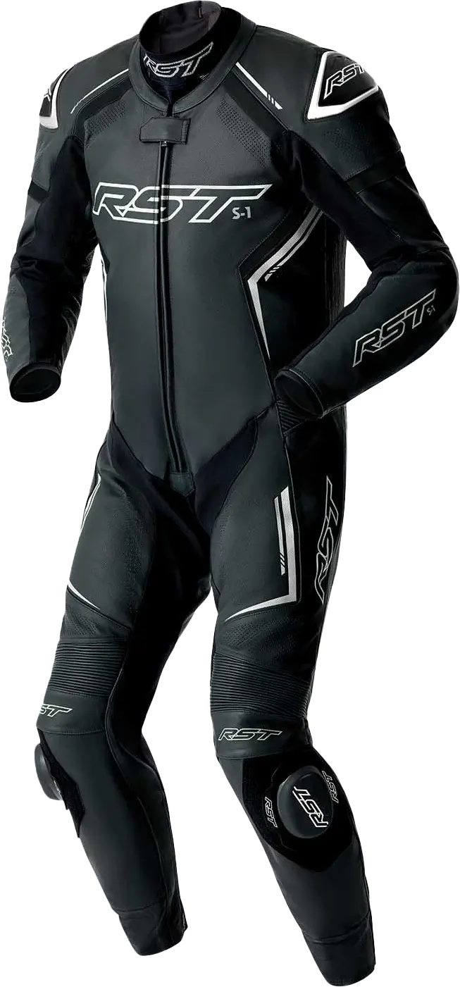 Rst S1 D3o Suit Blk/Whi Leather Lg 103604Whi-44 1