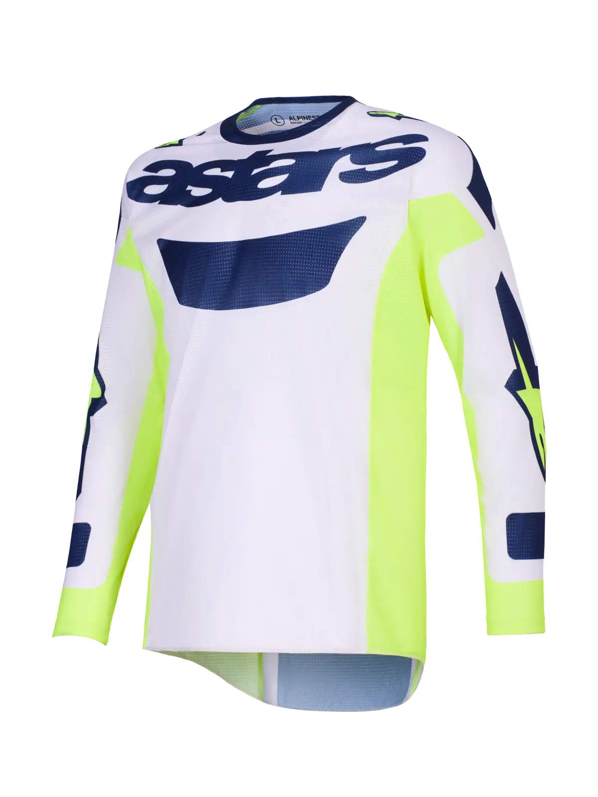 2026 Alpinestars Racer Air Riway Motocross Jersey - Light Gray Yellow Fluo Blue 1