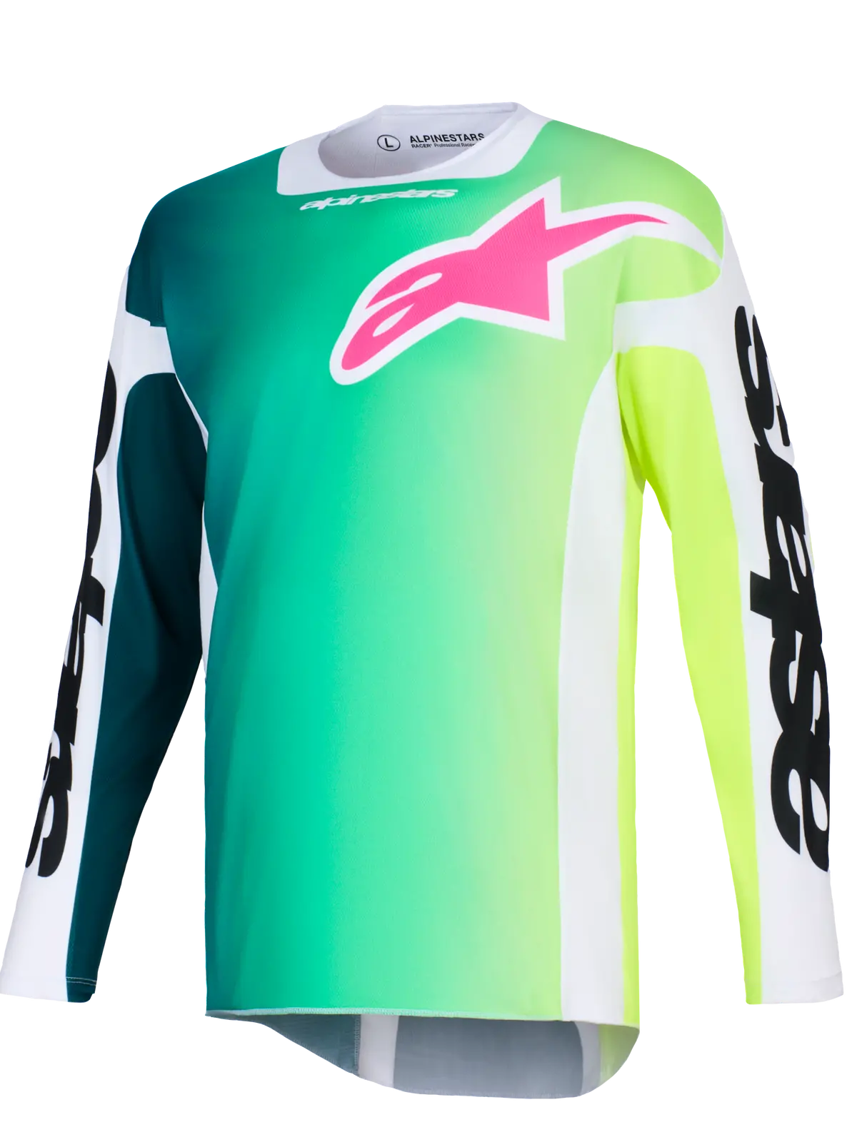 2026 Alpinestars Racer Portl Motocross Jersey - Green White Black 1