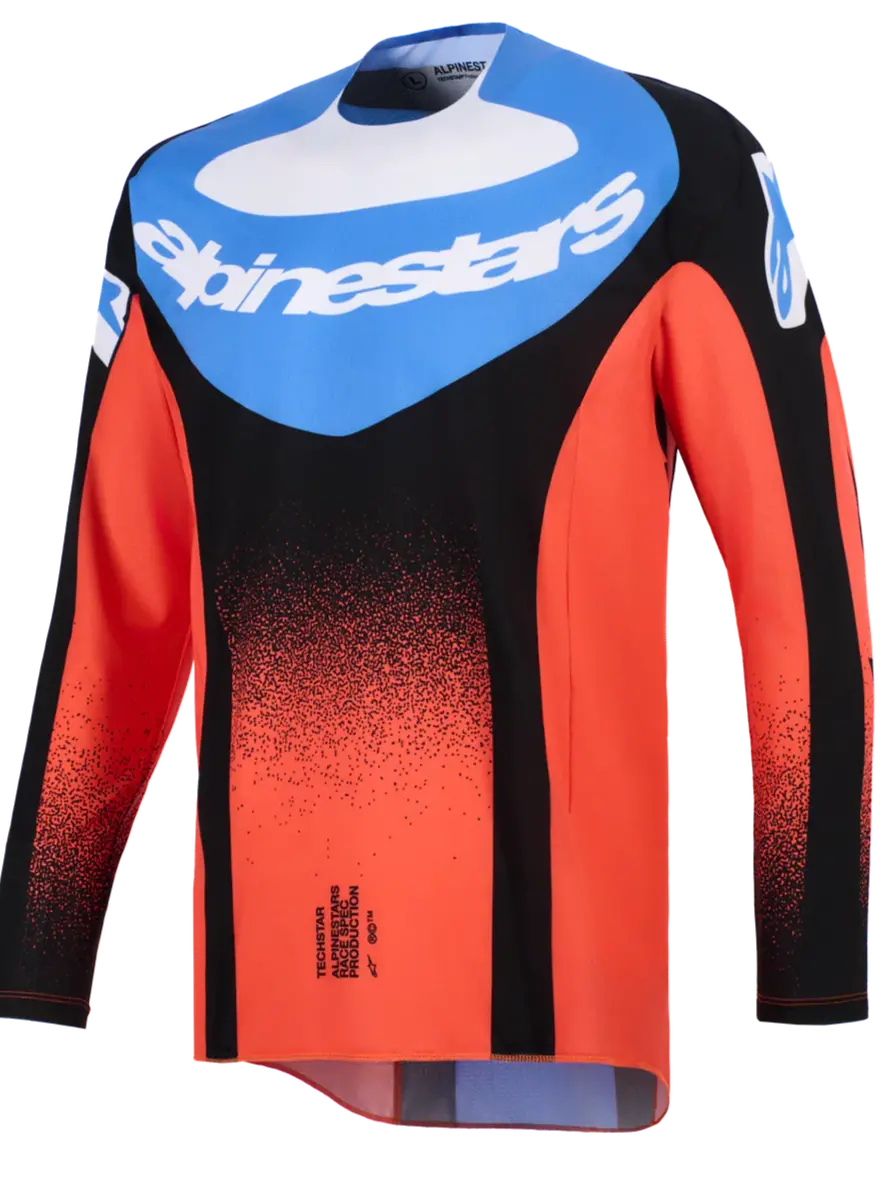 2026 Alpinestars Techstar Knif Motocross Jersey - Orange Black Ucla Blue 1