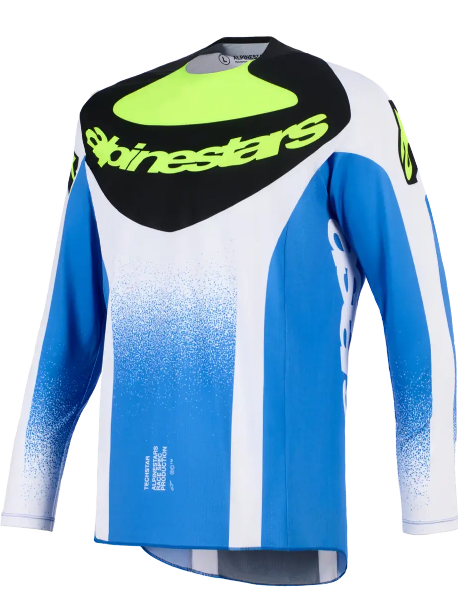 2026 Alpinestars Techstar Knif Motocross Jersey - Ucla Blue Black Yellow Fluo 1