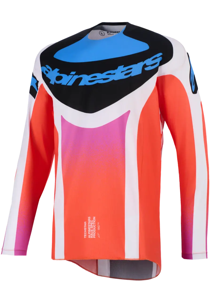 2026 Alpinestars Techstar Knif Motocross Jersey - Gray Orange Fluo Black 1