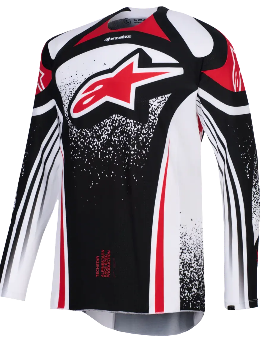 2026 Alpinestars Techstar Nomur Motocross Jersey - Black White Red 1