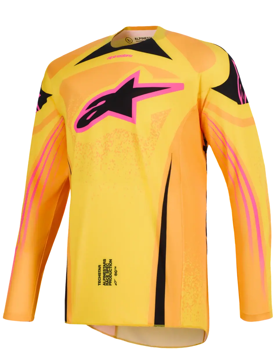 2026 Alpinestars Techstar Nomur Motocross Jersey - Orange Yellow Pink 1
