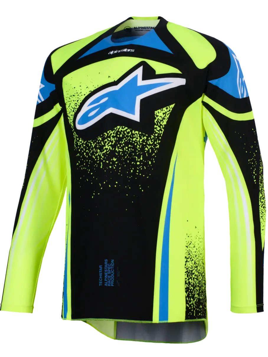2026 Alpinestars Techstar Nomur Motocross Jersey - Dk Navy Yllw Fl Ucla Blue 1