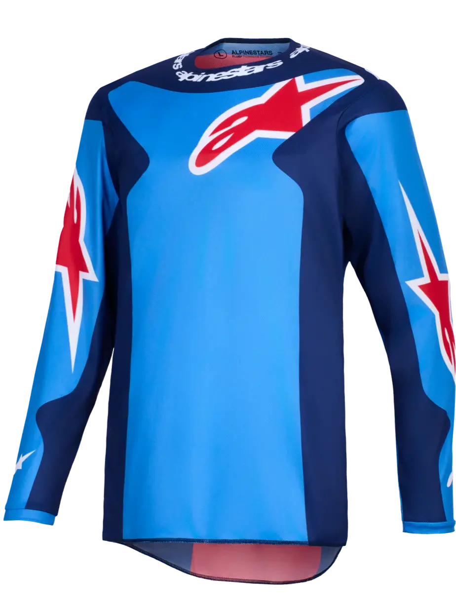 2026 Alpinestars Fluid Grid Motocross Jersey - Blue Red 1