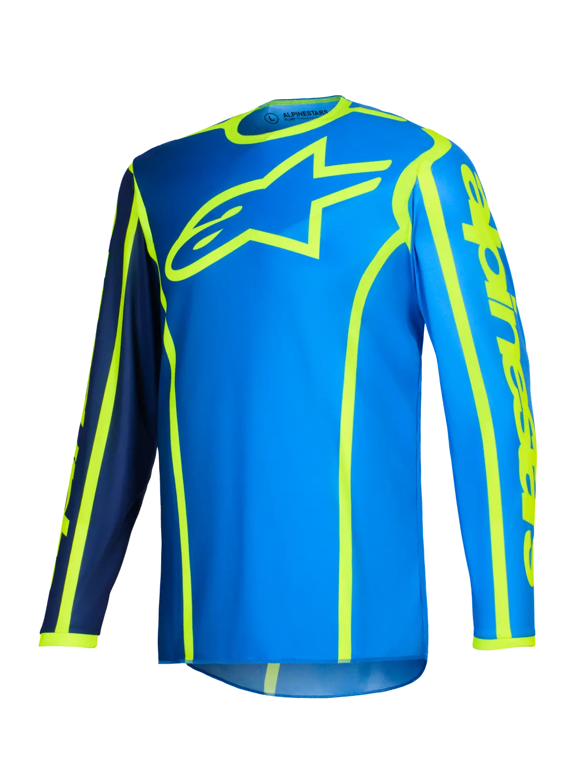 2026 Alpinestars Fluid Apex Motocross Jersey - Blue Yellow Fluo 1