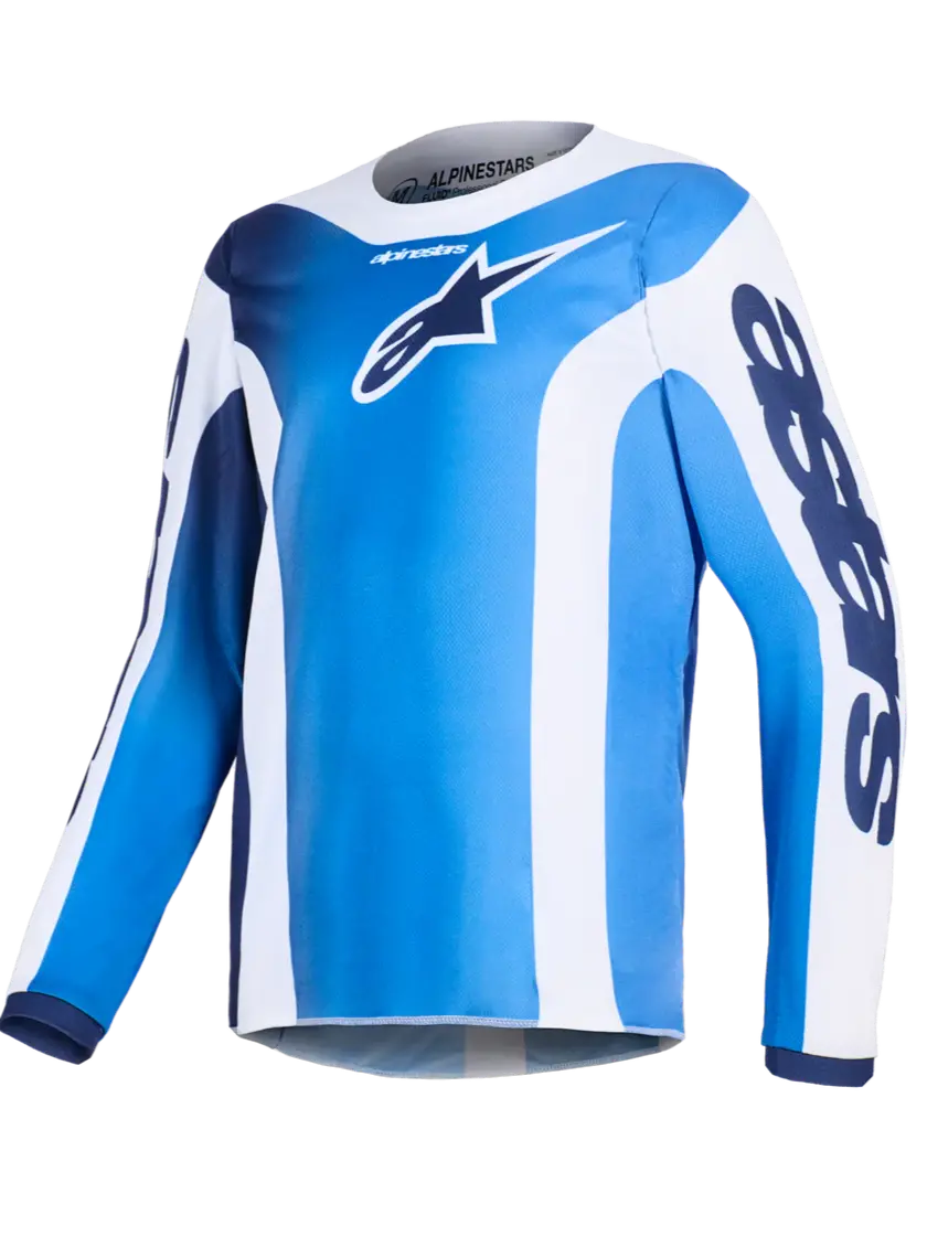 2026 Alpinestars Fluid Portl Youth  Motocross Jersey - Ucla Blue White 1