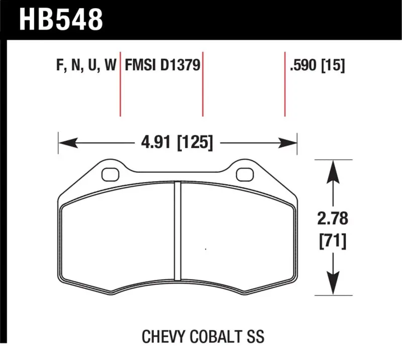 Hawk 08-10 Chevrolet Cobalt / Hhr Hps 5.0 Front Brake Pads 1