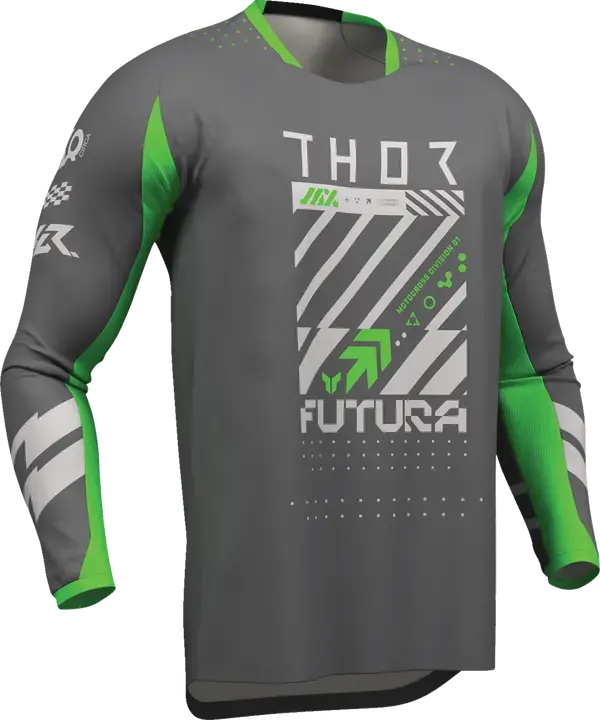2026 Thor Jersey Launchmode Futura Charcoal Green 1