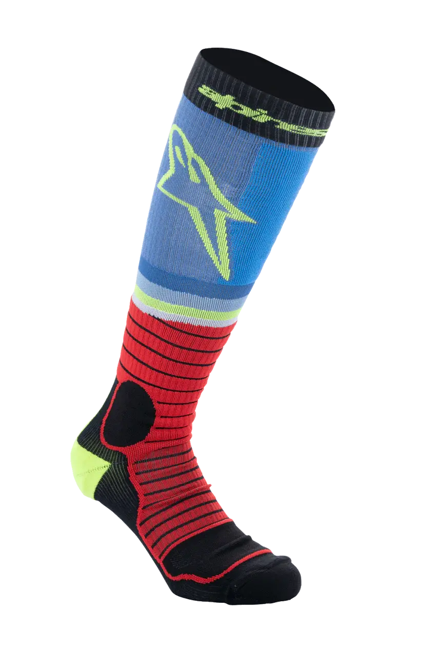 Alpinestars Mx Pro Sock V2 - Black Red Light Blue 1