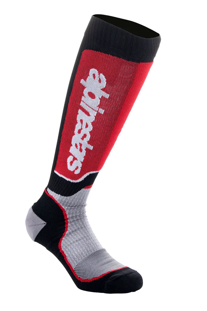 Alpinestars Mx Plus Socks - Black Gray Red 1
