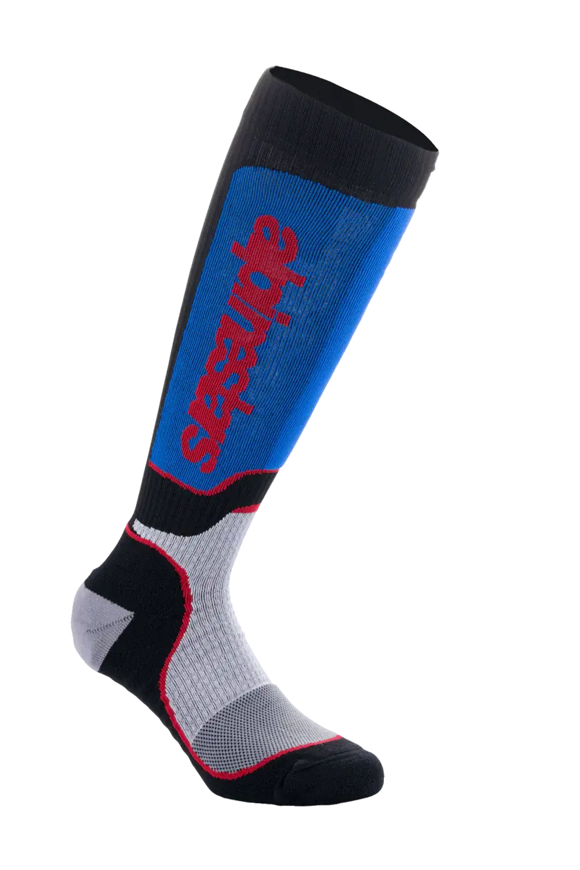 Alpinestars Mx Plus Socks - Black White Royal Blue 1