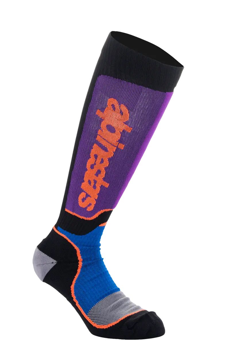 Alpinestars Mx Plus Socks - Black Royal Blue Purple 1