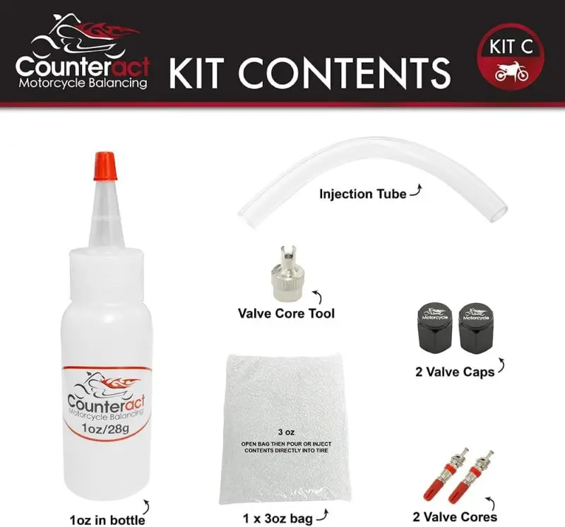 Counteract Motorcycle Balancing Bead Diy Kit: (1) 1Oz Bag / (1) 3Oz Bag 1