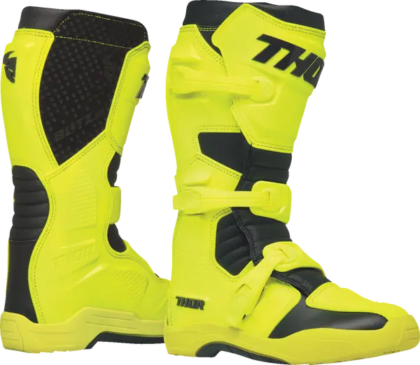 Thor Blitz Xr Kids Youth Motocross Boots Fluo Acid Black 1