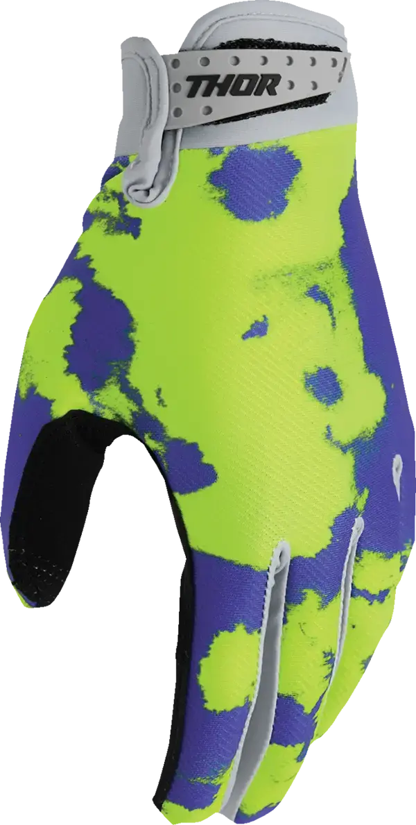 2026 Thor Glove Youth Launchmode Bleach Grey Acid 3