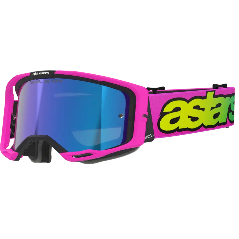 2026 Alpinestars Goggles Vision 8 Vista - Pink Fl Yellow Fl Mirror Blue 1