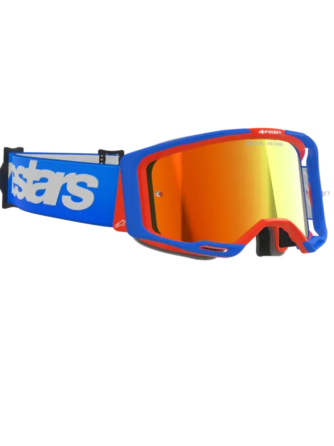 Alpinestars Vision 8 Wordmark Goggles Blue Orange - Red Mirror Lens 1